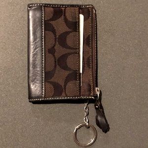 Signature C Coach ID/Card Holder w/Key Ring